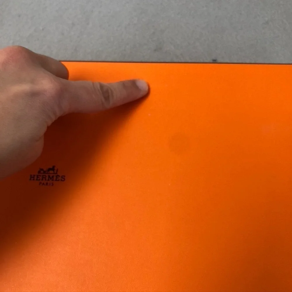 Authentic Hermes Orange Storage Gift Box Empty 14.5x7.5x1.5 Small Rectangle
